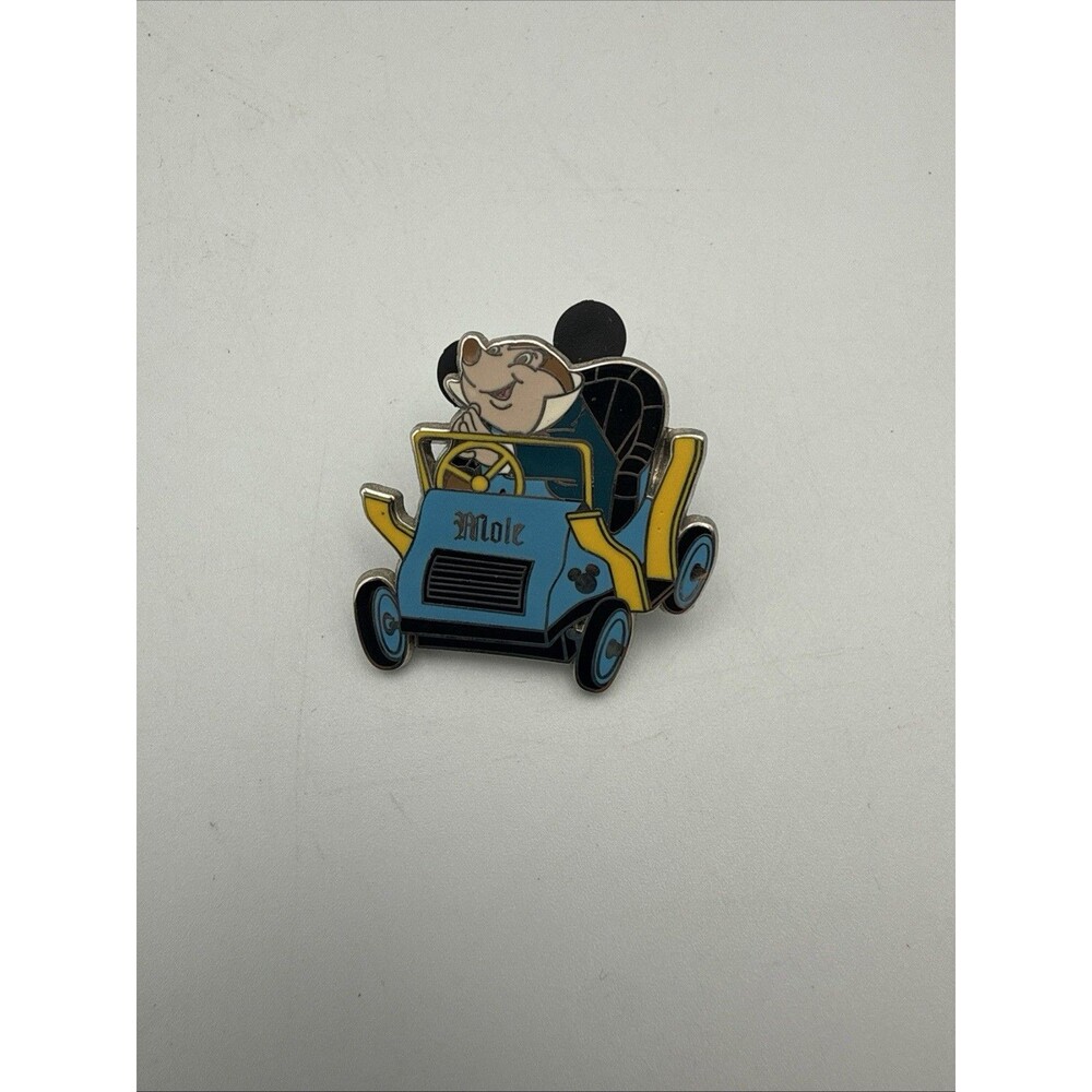RARE Disney Pin Disneyland Mr Toads Wild Ride Mole Blue Car 2007 Hidden Mickey.